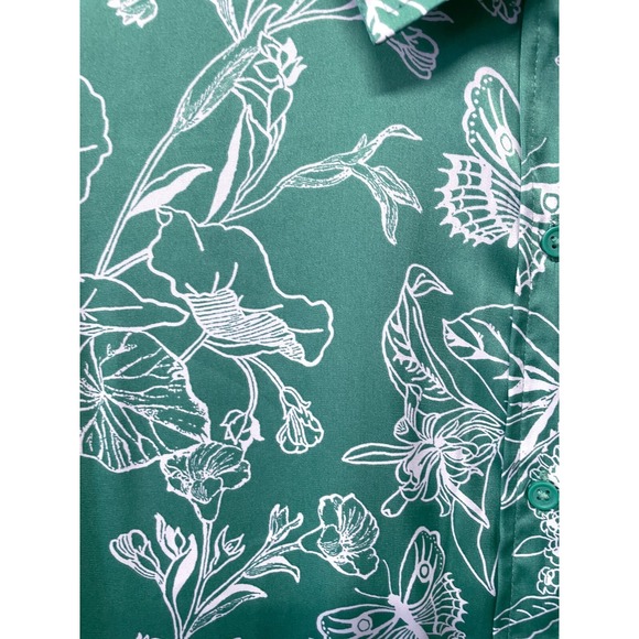 Ophelia Roe Dress Womens Medium Floral Button Front Shirt Dress Romantic - Picture 12 of 13